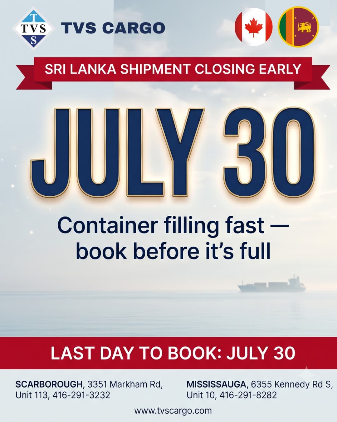 SL bookings close July 30